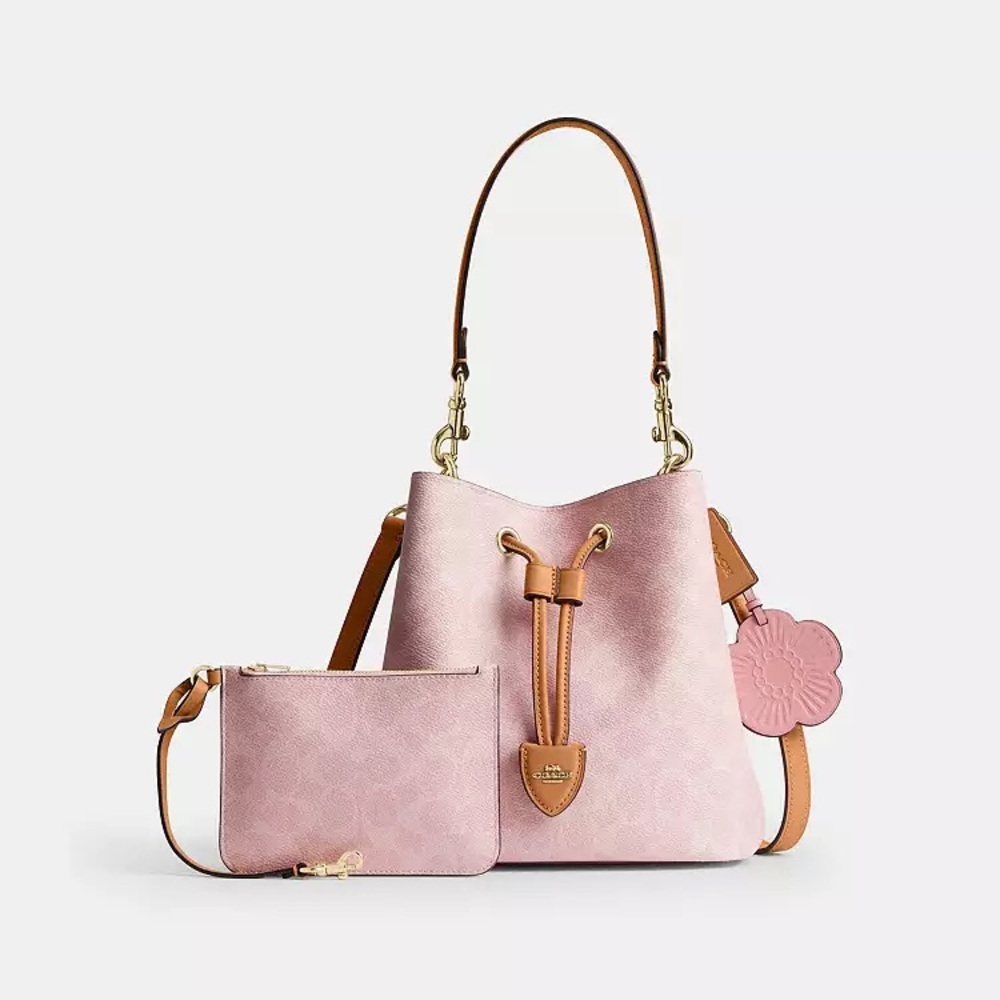 NWT！COACH Rowan Bucket Bag In Signature Canvas With Charms（CEA23）fast shipping - Picture 8 of 15